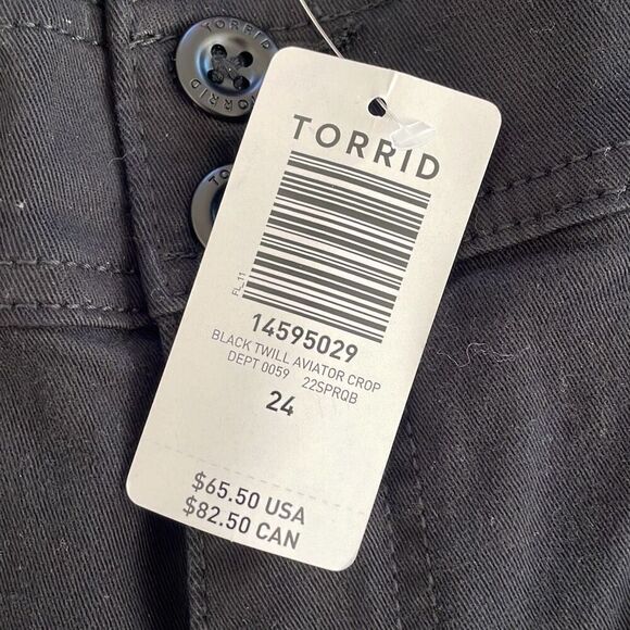 NWT Torrid Crop Aviator Skinny Stretch Twill Mid-Rise Pant $65 24 - Picture 7 of 7